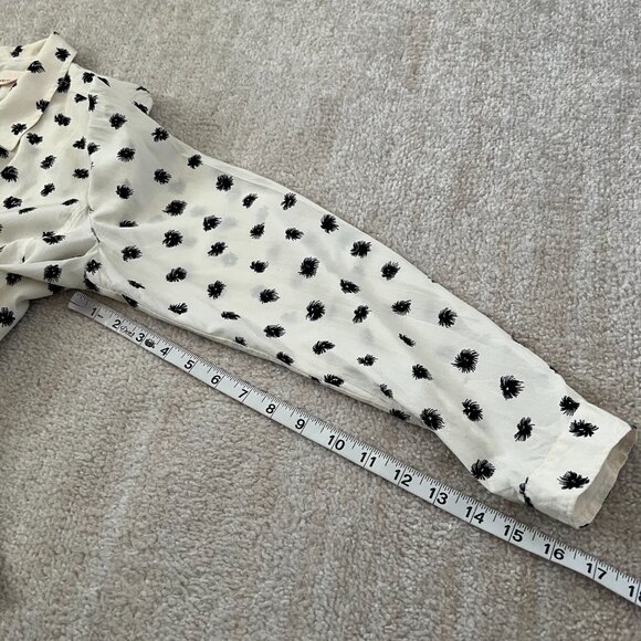 Rebecca Taylor Silk Button Up Printed Blouse Top 8 - Picture 7 of 10